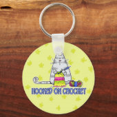 verslaafd aan haakwerk sleutelhanger (Voorkant)