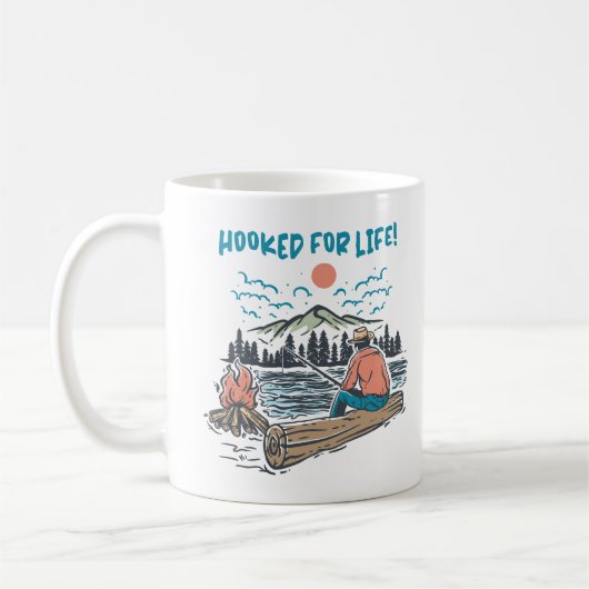 Verslaafd aan het leven koffiemok (Links)