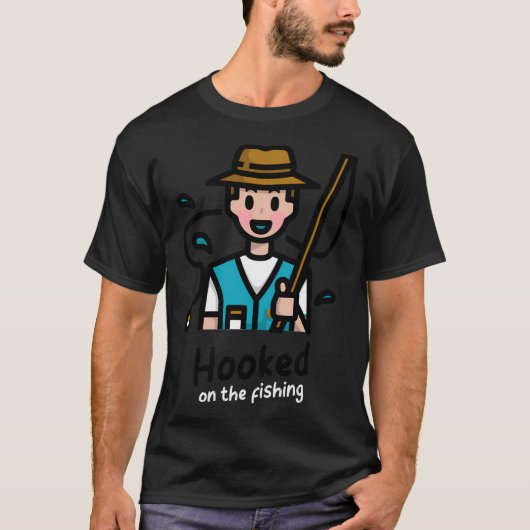Verslaafd Aan Het Vissen T-shirt (Voorkant)