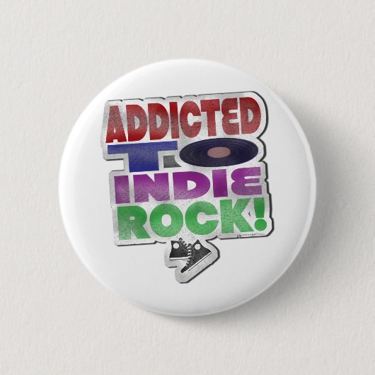 Verslaafd aan Indie Rock Fun Music Art Ronde Button 5,7 Cm (Voorkant)
