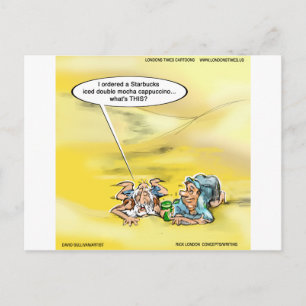 Verslaafd Aan Koffie Door Londens Times Cartoons Briefkaart