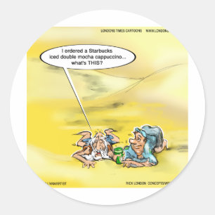 Verslaafd Aan Koffie Door Londens Times Cartoons Ronde Sticker