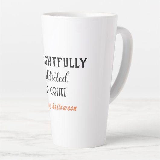 Verslaafd aan koffie Halloween Latte Mok (Rechterhoek)