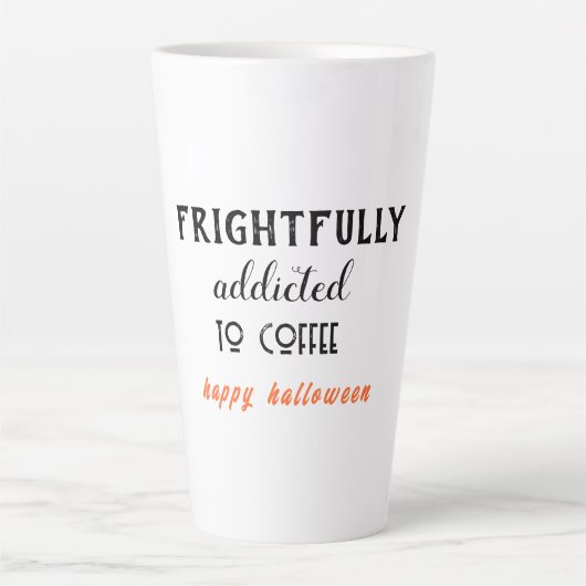Verslaafd aan koffie Halloween Latte Mok (Voorkant)