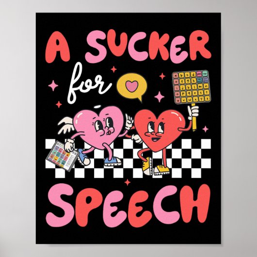 Verslaafd aan logopedie Slp Hart Liefdevolle Valen Poster (Voorkant)