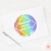 Verslaafd aan mijn herstel - nvdr ronde sticker (Envelop)