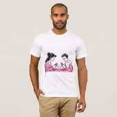 Verslaafd Aan Mijn Telefoon Grappig Koppel Eetdate T-shirt (Voorkant volledig)