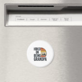 Verslaafd Aan Opa Vissen Retro Vector Ontwerp Magneet (Insitu (Vaatwasser))