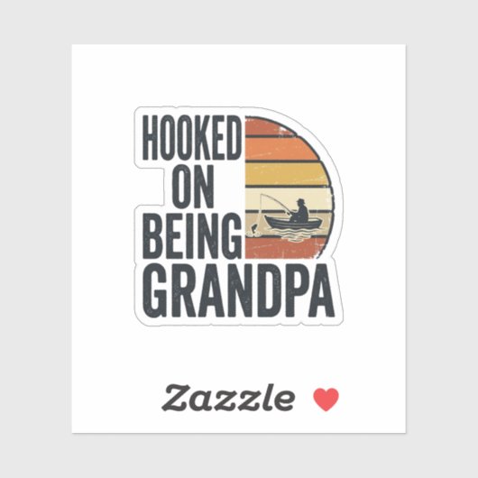 Verslaafd Aan Opa Vissen Retro Vector Ontwerp Sticker (Vel)