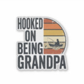 Verslaafd Aan Opa Vissen Retro Vector Ontwerp Sticker (Voorkant)
