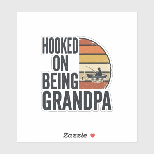 Verslaafd Aan Opa Vissen Retro Vector Ontwerp Sticker (Vel)