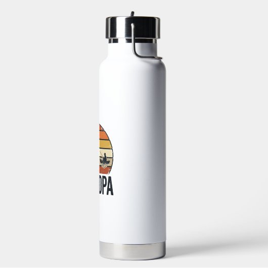 Verslaafd Aan Opa Vissen Retro Vector Ontwerp Waterfles (Links)
