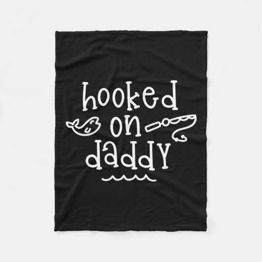 Verslaafd aan papa Funny Gevist Vaderdag Fisherm Fleece Deken (Voorkant)