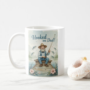 Verslaafd aan papa Vist Vaderdag Grappig Koffiemok