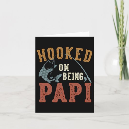 Verslaafd Aan Papi Vaderdag Vissen Papi Kaart (Voorkant)