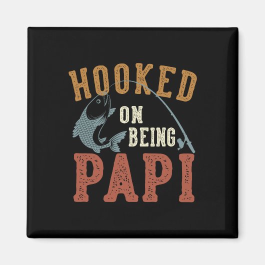 Verslaafd Aan Papi Vaderdag Vissen Papi Magneet (Voorkant)