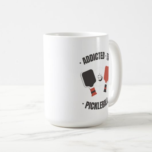 Verslaafd aan Pickleball Coffee Mok (Voorkant rechts)
