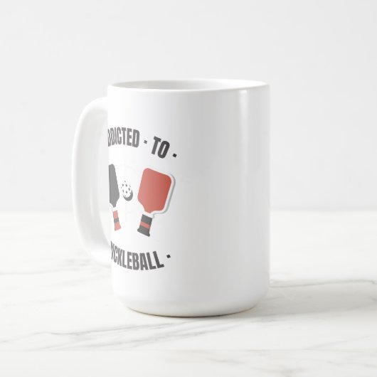 Verslaafd aan Pickleball Coffee Mok (Voorkant links)