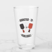 Verslaafd aan Pickleball Drink Glass Glas (Voorkant)