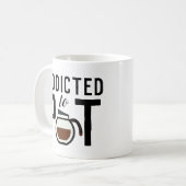 Verslaafd aan Pot Funny Coffee Lover Koffiemok (Voorkant links)