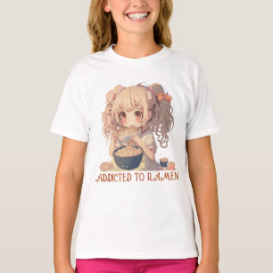 Verslaafd aan Ramen   Anime Meisje T-shirt