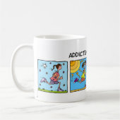 verslaafd aan rennen (vrouw) koffiemok (Links)