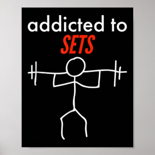 Verslaafd aan sets grappige gym training stoute wo poster