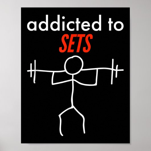 Verslaafd aan sets grappige gym training stoute wo poster (Voorkant)