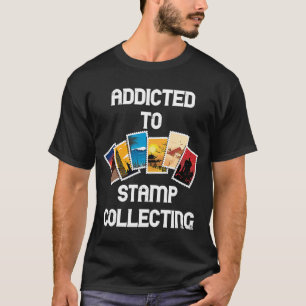 Verslaafd aan Stempel Verzamelen Filatelist Postal T-shirt