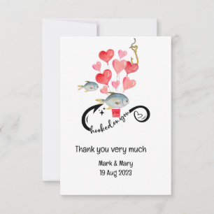 Verslaafd aan u vissen liefhebbers Bruiloft Waterv Bedankkaart