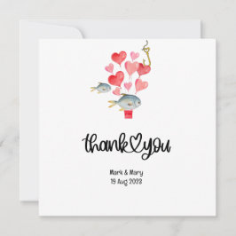 Verslaafd aan u vissen liefhebbers Bruiloft Waterv Bedankkaart