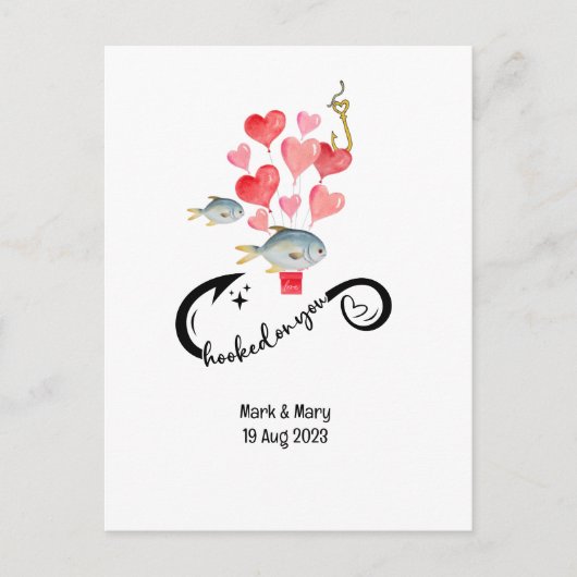 Verslaafd aan u vissen liefhebbers Bruiloft Waterv Briefkaart (Voorkant)