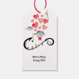 Verslaafd aan u vissen liefhebbers Bruiloft Waterv Cadeaulabel