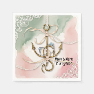 Verslaafd aan u vissen liefhebbers Bruiloft Waterv Servet