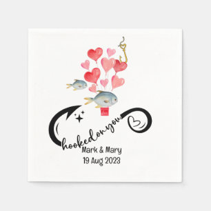 Verslaafd aan u vissen liefhebbers Bruiloft Waterv Servet