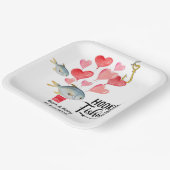 Verslaafd aan vissen Huwelijksthema Waterverf Papieren Bordje (Gebogen)