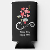 Verslaafd aan vissen Huwelijksthema Waterverf Seltzer Blikjeskoeler (Voorkant)