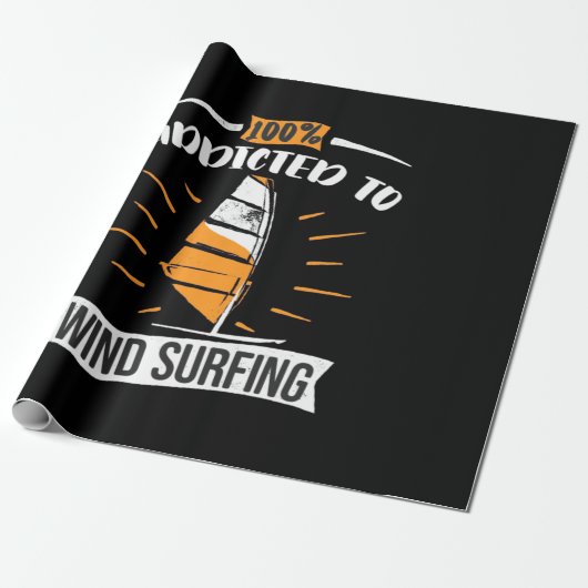 Verslaafd aan windsurfen cadeaupapier (Uitgerold)