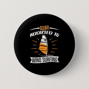 Verslaafd aan windsurfen ronde button 5,7 cm