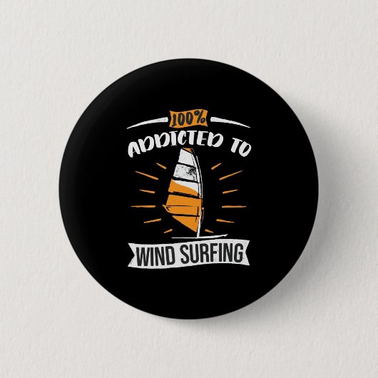 Verslaafd aan windsurfen ronde button 5,7 cm (Voorkant)
