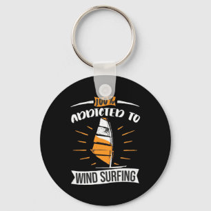 Verslaafd aan windsurfen sleutelhanger