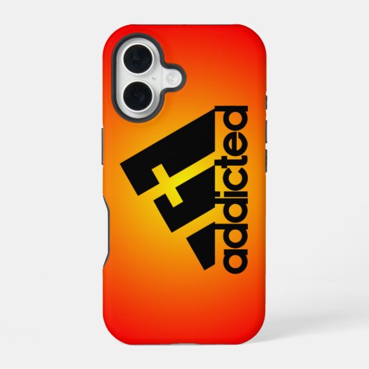 Verslaafd zwart iPhone 16 hoesje (Achterkant)
