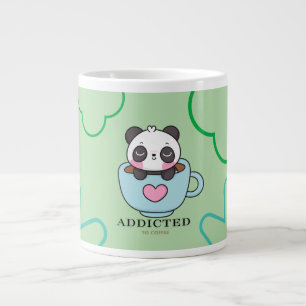Verslaafde baby panda grote koffiekop