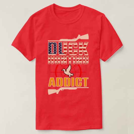 Verslaafde eendenjacht t-shirt (Design voorkant)