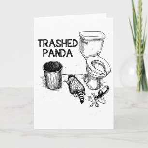 Verslaande Panda Grappige Dronken Wasbeer Kaart