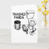 Verslaande Panda Grappige Dronken Wasbeer  Kaart (Gele Bloem)