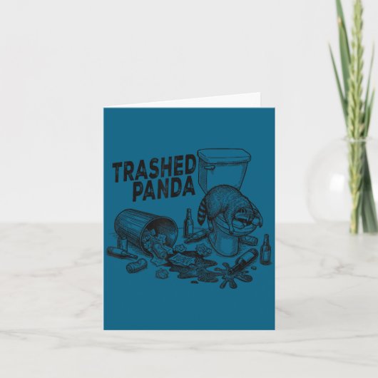 Verslaande Panda Grappige Dronken Wasbeer Kaart (Voorkant)