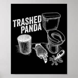 Verslaande Panda Grappige Dronken Wasbeer Poster