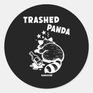 Verslaande Panda kater sociale media Crazy dronken Ronde Sticker