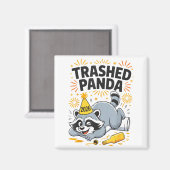 Verslaande Panda Nieuwjaar 2026 Grappige Dronken W Magneet (Voorkant / Achterkant)